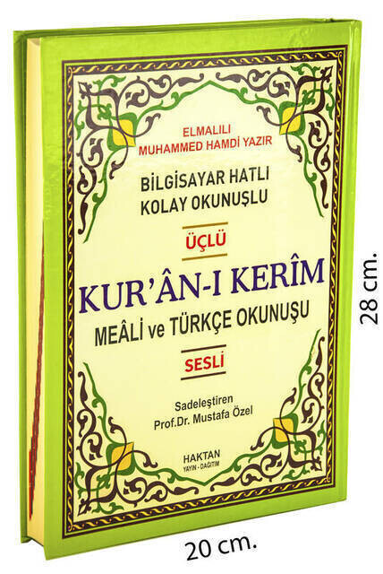 Arapça - Türkçe Okunuş ve Mealli Kuranı Kerim Rahle Boy Sesli - Üçlü Kuran - Haktan Yayınları