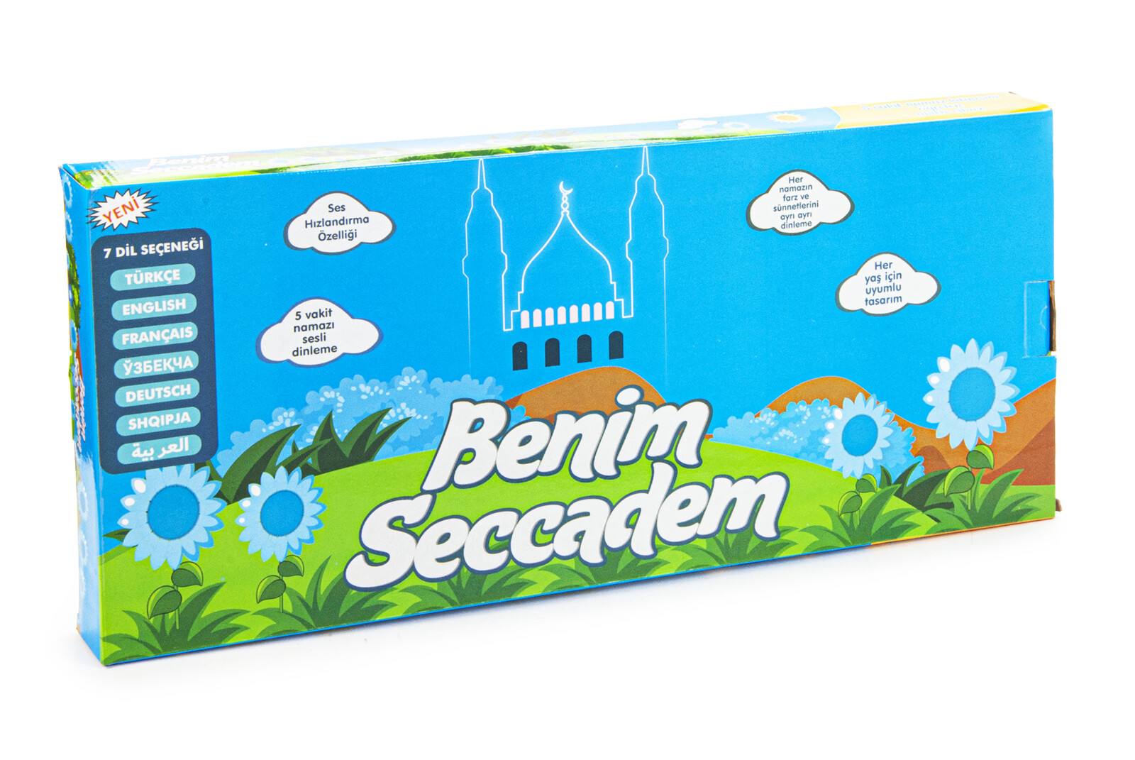 Benim Seccadem Çocuklar İçin Sesli Konuşan 7 Dilde Namaz Kıldıran Seccade Mavi