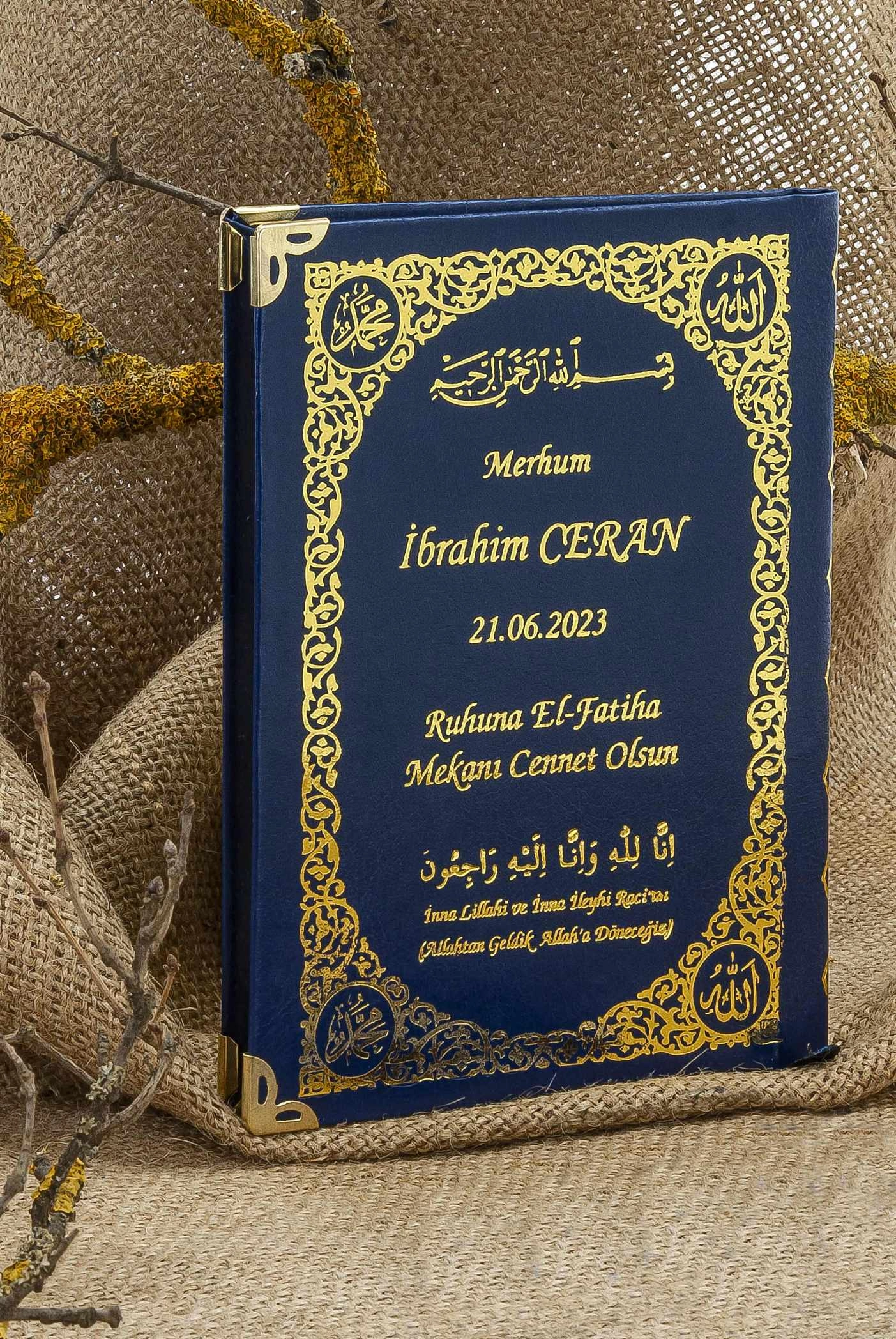 Kişiye Özel İsim Baskılı Ciltli Yasin Kitabı - Çanta Boy