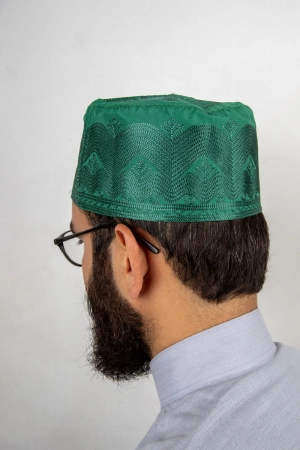 Takke Topbaş Uzun - Klasik Örgü Model Pamuklu Namaz Takkesi