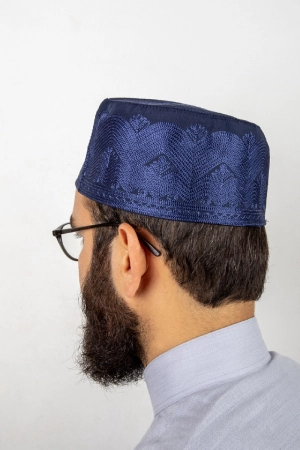 Takke Topbaş Uzun - Klasik Örgü Model Pamuklu Namaz Takkesi