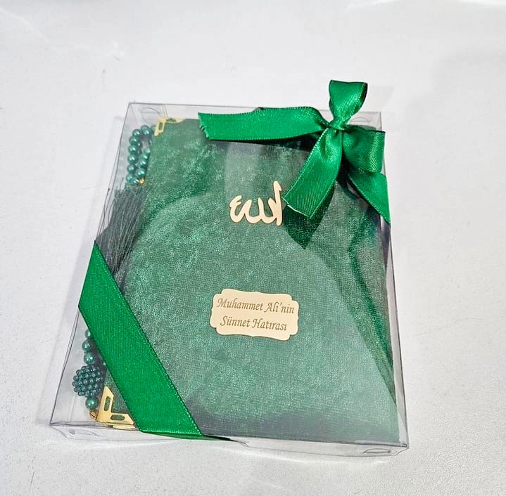 Hediyelik Asetat Kutu İçerisinde Yasin-i Şerif ve İnci Tesbihli Set