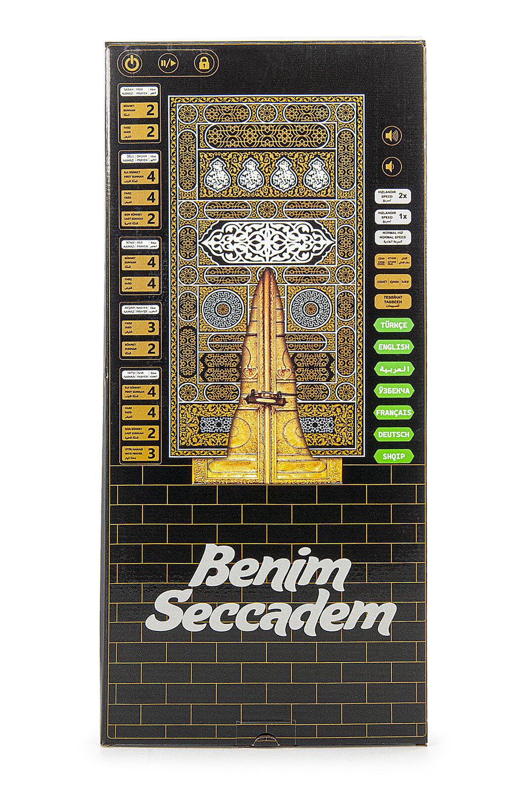 Kabeli Benim Seccadem Çocuklar İçin Sesli Konuşan 7 Dilde Namaz Kıldıran Seccade Siyah