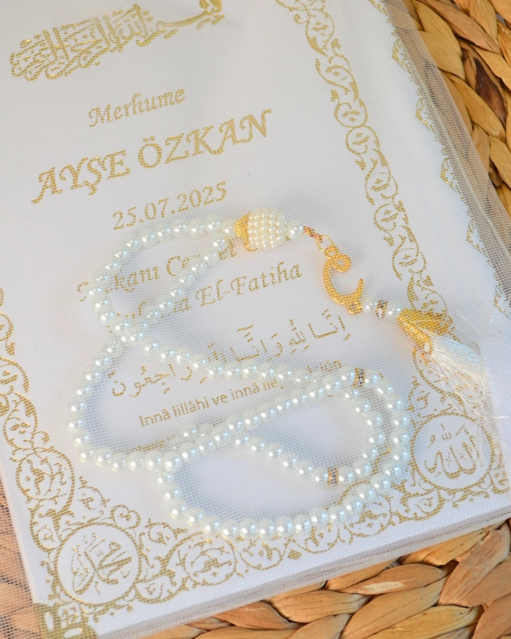 Kişiye Özel İsimli Yasin Kitabı Seti | Ciltli 192 Sayfa & İnci Tesbihli Mevlit Hediyesi