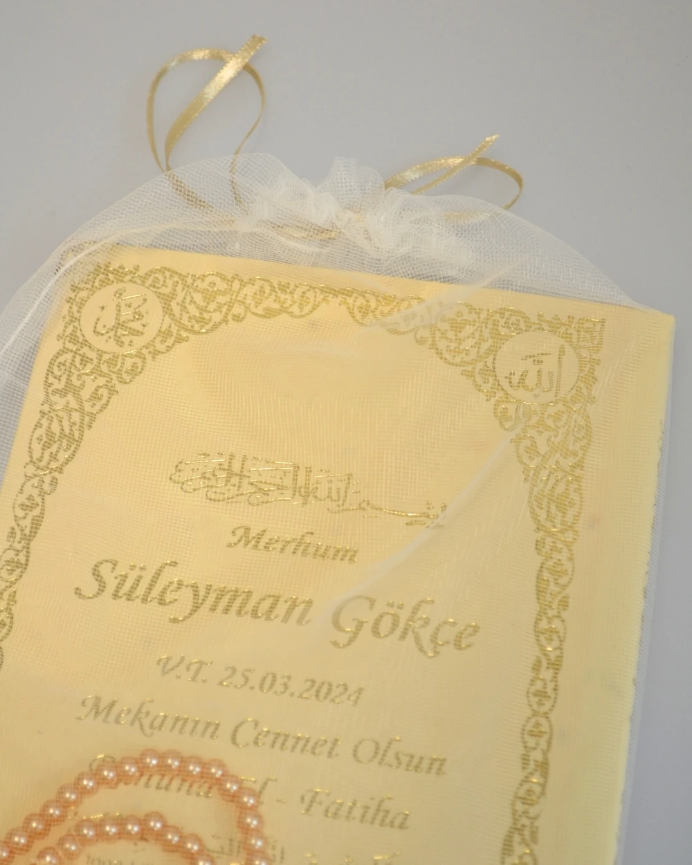 Kişiye Özel İsimli Yasin Kitabı Seti | Ciltli 192 Sayfa & İnci Tesbihli Mevlit Hediyesi