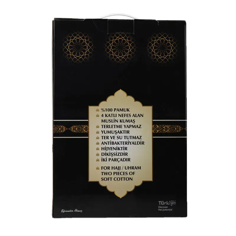 Lüks Müslin İhram Takımı - %100 Pamuk, 4 Katlı Nefes Alan Özel Dokuma