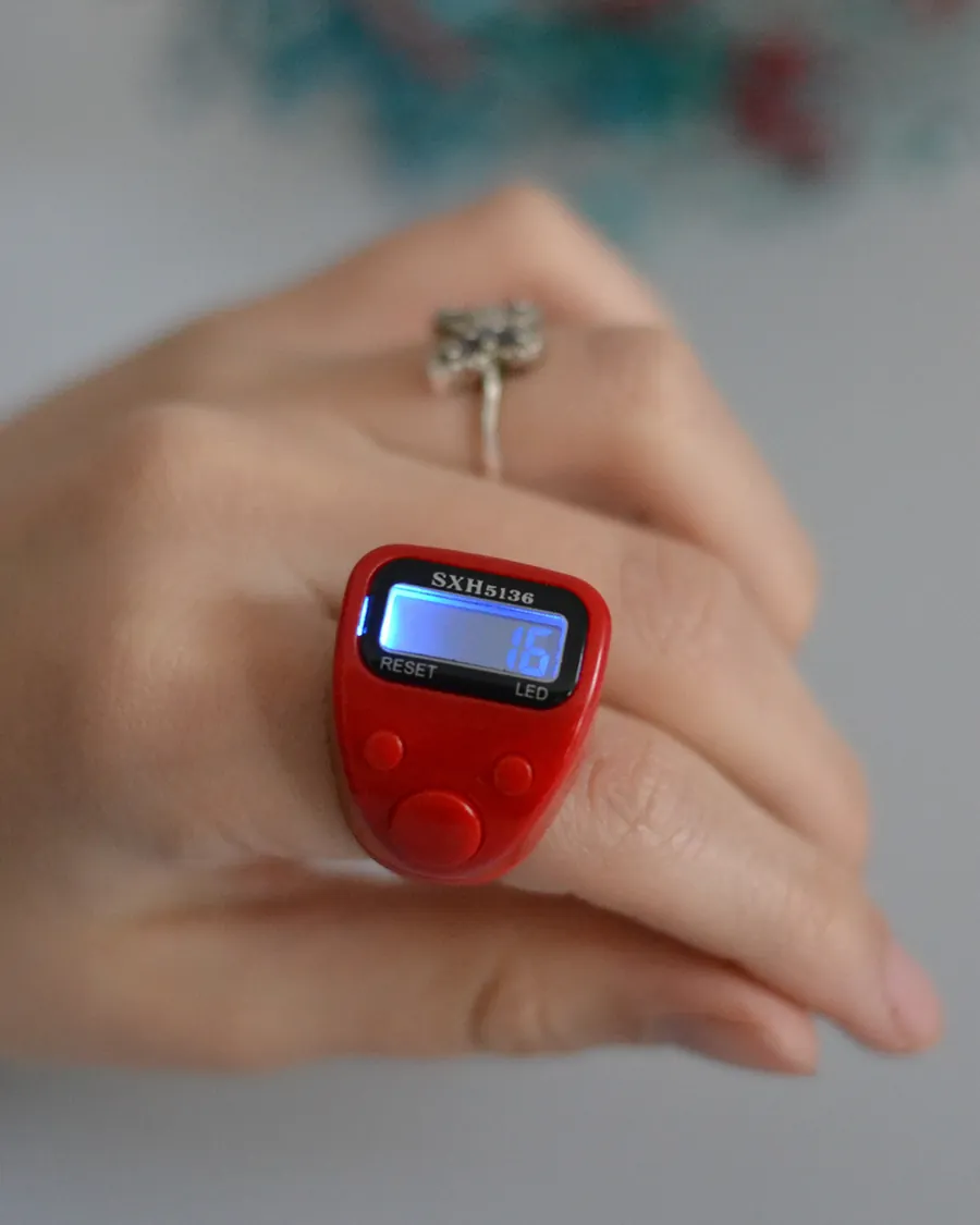 Mini Işıklı Zikirmatik Yüzük - LED Aydınlatmalı Dijital Sayıcı