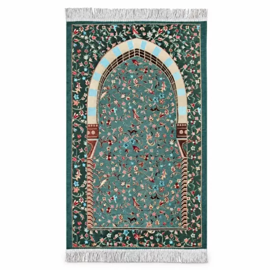 Çiçek Desenli Lüks Saçaklı Şönil Seccade 70x115