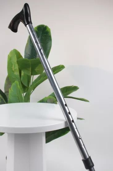 Gri Metal Ayarlanabilir Baston | Ergonomik ve Hafif Denge Desteği