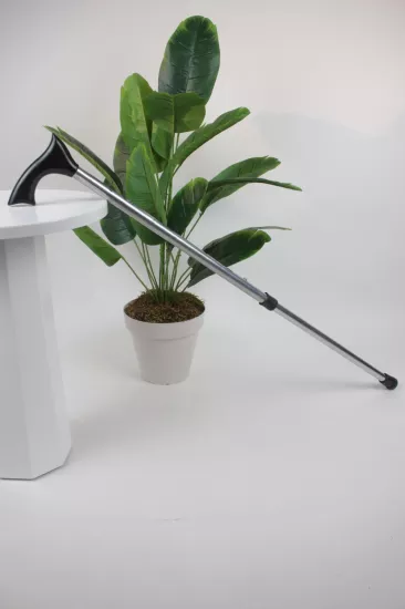 Gri Metal Ayarlanabilir Baston | Ergonomik ve Hafif Denge Desteği