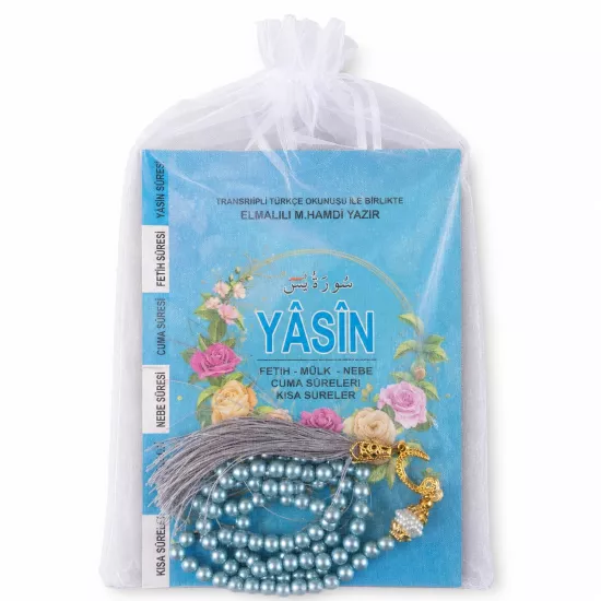 Tül Keseli Yasin Cüzü ve İnci Tesbih Seti | Hediyelik Mevlüt Seti