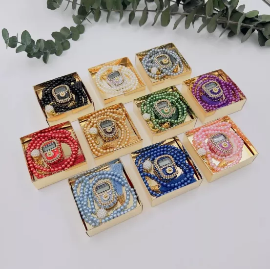 Lüks Kutulu Tesbih ve Taşlı Zikirmatik Seti