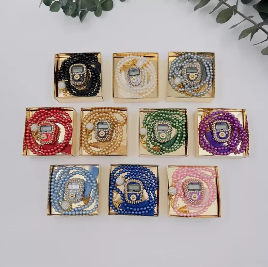 Lüks Kutulu Tesbih ve Taşlı Zikirmatik Seti