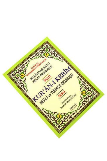 Arapça - Türkçe Okunuş ve Mealli Kuranı Kerim Rahle Boy Sesli - Üçlü Kuran - Haktan Yayınları