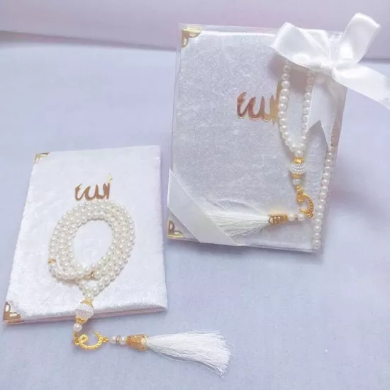 Hediyelik Asetat Kutu İçerisinde Yasin-i Şerif ve İnci Tesbihli Set