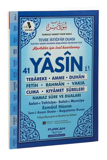 Ekonomik 41 Yasin Kitabı | Çanta Boy, Mavi | Mevlid ve Taziye Hediyeliği