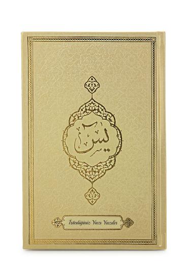 İsme Özel Termo Deri Ciltli Yasini Şerif Cüzü Mevlüt Kitabı Gold