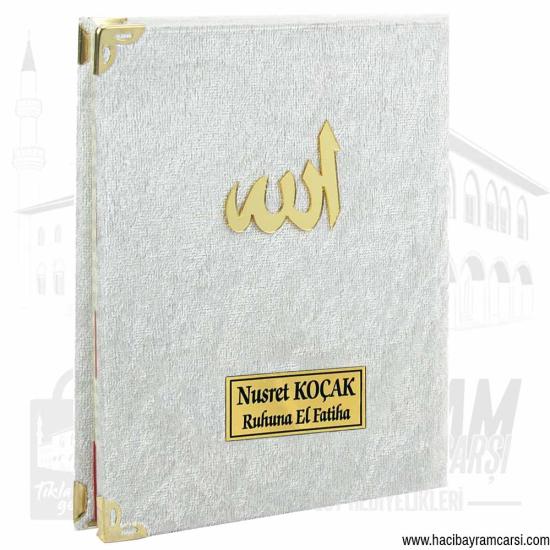 İsime Özel Kadife Yasin Kitabı - Beyaz