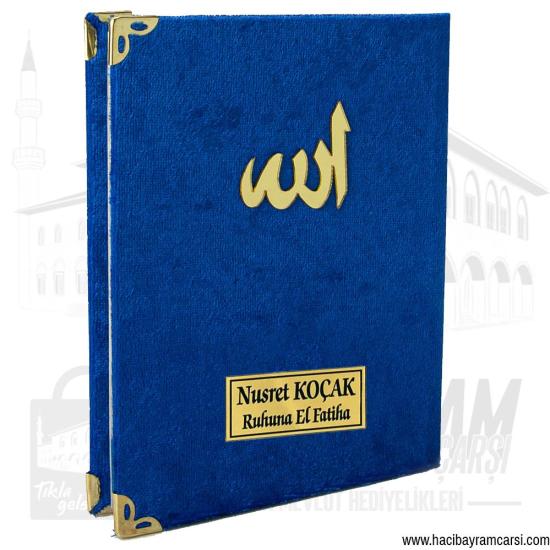 İsime Özel Kadife Yasin Kitabı - Lacivert