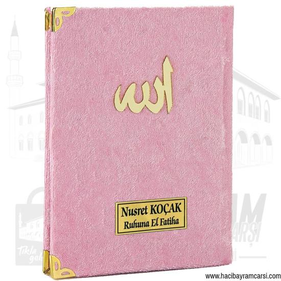 İsime Özel Kadife Yasin Kitabı - Pembe