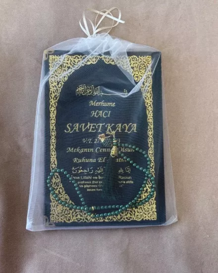 Kişiye Özel İsimli Yasin Kitabı Seti | Ciltli 192 Sayfa & İnci Tesbihli Mevlit Hediyesi