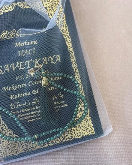 Kişiye Özel İsimli Yasin Kitabı Seti | Ciltli 192 Sayfa & İnci Tesbihli Mevlit Hediyesi