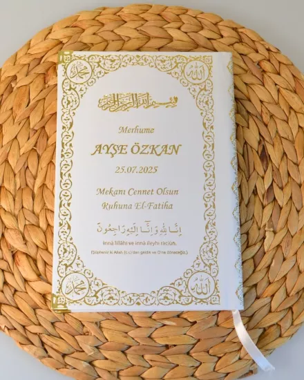 Kişiye Özel İsimli Yasin Kitabı | Ciltli, Orta Boy (17x24 cm) 192 Sayfa