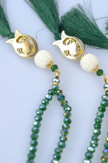 Yeşil Kristal Tesbih 99’lu - Parlak ve Huzur Veren Doku | Namaz ve Zikir Tesbihi