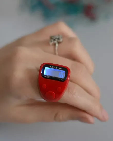 Mini Işıklı Zikirmatik Yüzük - LED Aydınlatmalı Dijital Sayıcı