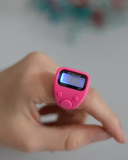 Mini Işıklı Zikirmatik Yüzük - LED Aydınlatmalı Dijital Sayıcı