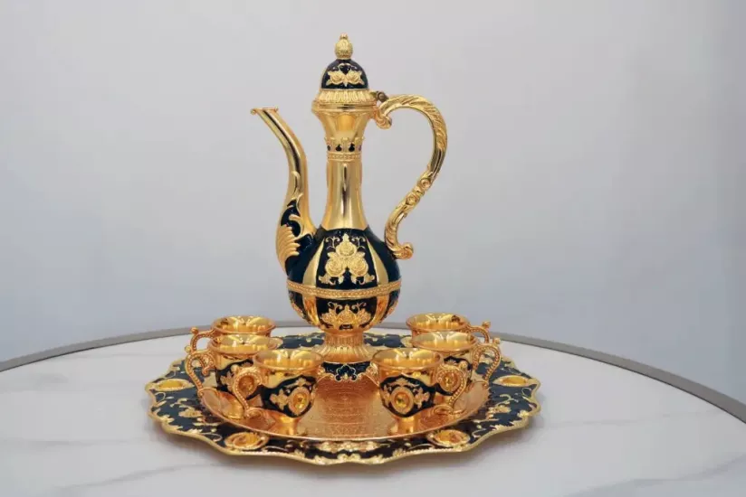 Sena Gold Taşlı Zemzem Takımı - İşlemeli ve Taşlı Zemzem Seti