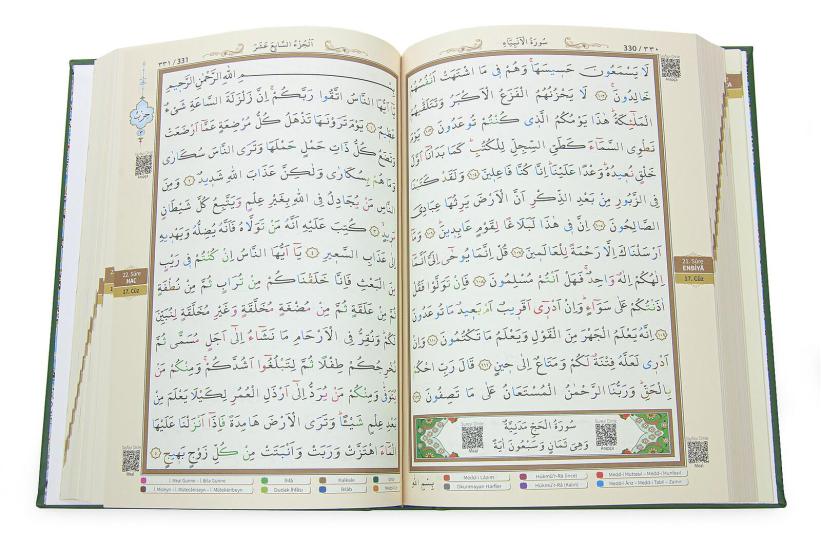 Tecvidli Kuranı Kerim - Termo Deri - Orta Boy - Yeşil Renkli - Ayfa Yayınevi - Bilgisayar Hatlı