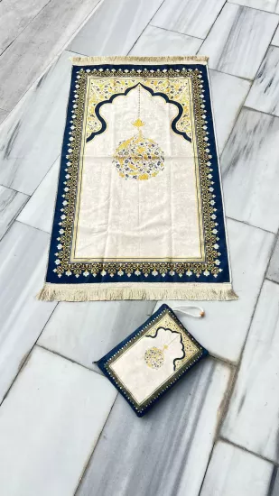 Osmanlı Selçuklu Motifli Çantalı Taşınabilir Seyahat Seccadesi