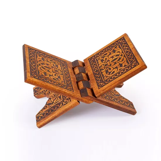 Yakmalı Ahşap Rahle (35 cm) – Kuran Okuma Rahlesi