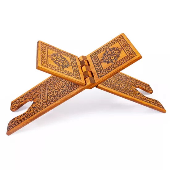 Yakmalı Ahşap Rahle 65 cm | Büyük Boy Katlanır Kuran Okuma Rahlesi