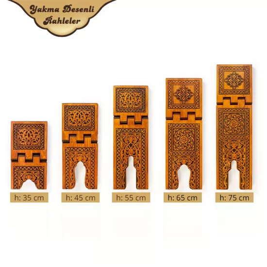 Yakmalı Ahşap Rahle (35 cm) – Kuran Okuma Rahlesi