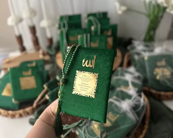 İsim Baskılı Yeşil Kadife Yasin Seti | Mevlüt Hediyelikleri - Hacıbayram Çarşı