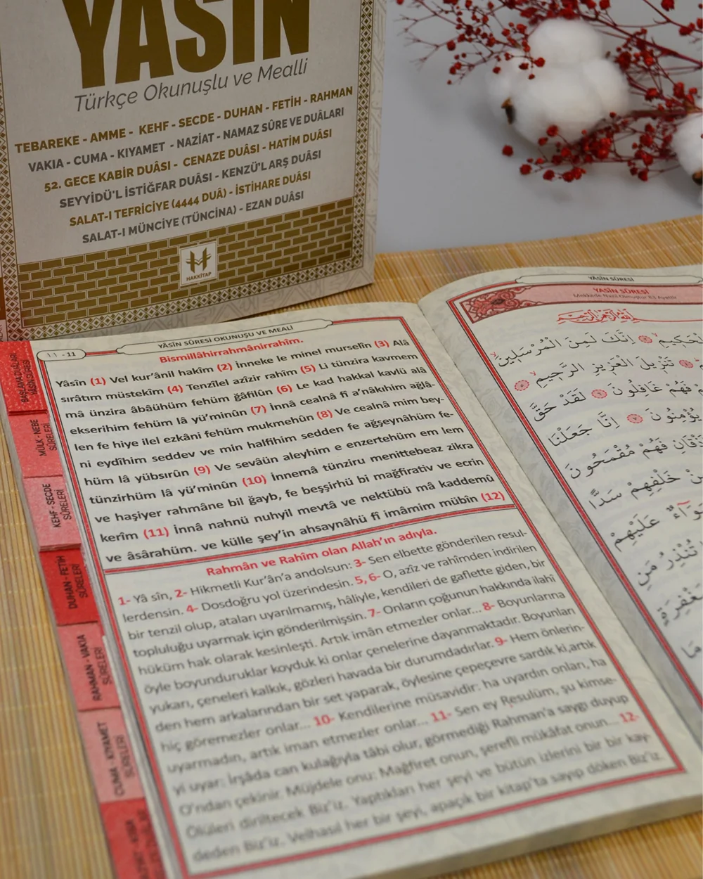Türkçe Okunuşlu ve Mealli 41 Yasin Dua Kitabı (Orta Boy Siyah)