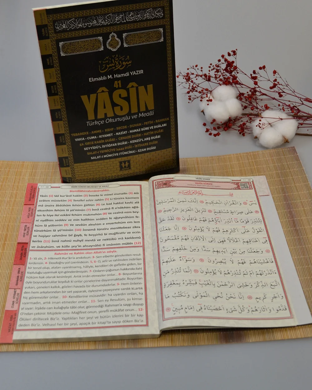 Türkçe Okunuşlu ve Mealli 41 Yasin Dua Kitabı (Orta Boy Siyah)