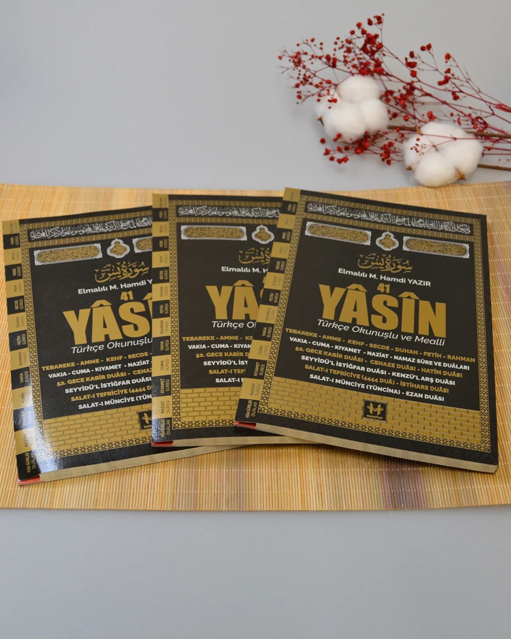 Türkçe Okunuşlu ve Mealli 41 Yasin Dua Kitabı (Orta Boy Siyah)