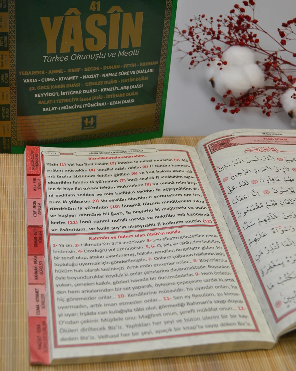 Türkçe Okunuşlu ve Mealli 41 Yasin Dua Kitabı (Orta Boy Siyah)