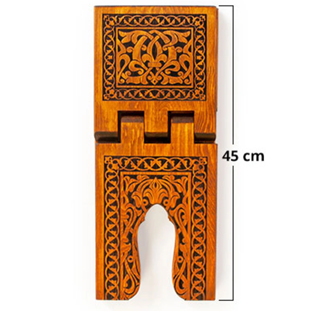 Yakmalı Ahşap Rahle 45 cm (Küçük Boy) – Katlanır Kuran Okuma Rahlesi