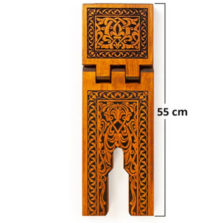 Yakmalı Ahşap Rahle 55 cm (Orta Boy) – Katlanır Kuran Okuma Rahlesi